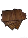 Set of 4 Chocolate Brown Slat Bamboo Placemats 12x18