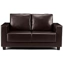 Boxa 2 Seater Modern Brown Faux Leather Sofa