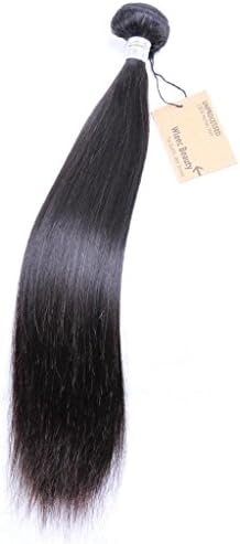 Wleec Beauty 1 Bundle Top Quality Peruvian Virgin Hair Straight, Natural Color Raw Unprocessed 100% Human Hair Weave 16"