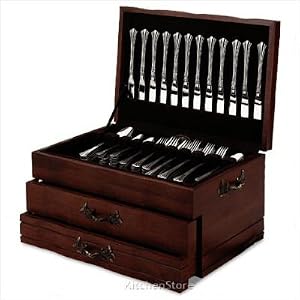 2 Drawer Provincial Mahogany Silverware Chest with Mahogany and Brown Lining by 