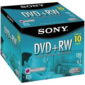 Sony DPW 47R2 - 10 x DVD+RW - 4.7 GB ( 120min ) - jewel case - storage media