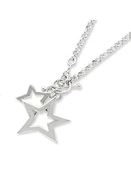 Sterling Silver 16in Fancy Stars Necklace. Metal Wt- 13.25g