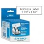 Address Label, LabelWriter Printers, 3-1/2"x1-1/8", Clear, 130/Box DYM30254