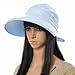 Marrywindix Handmade Chic Fashion Ladies Woman Bohemia Bowknot Summer Dual Purpose Two Uses Polyester Hat Braid Sun Visor Floppy Fold Summer Swimming Beach Hat (Light Blue)