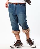 (メンズスタイル) MENZ-STYLE 【明るいチェックが爽やかさUP】裏地マドラスチェッククロップドデニム