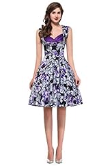 V-neck Floral Print Cotton Sleeveless Cocktail Vintage Club Dress/Homecoming Dress/Prom Dress/Party Dress 