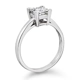 Certified, Princess Cut, Solitaire Diamond Ring in 18K Gold / White