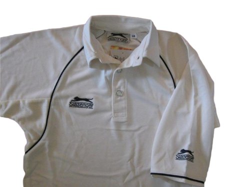Off White SLAZENGER Golf Cricket Shirt Jersey