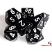 Poly Dice Set, Black, 7 Polyhedron Dice D4 D6 D8 D10 D12 D20 D00