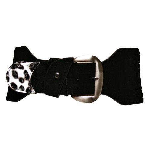 Ultra Wide Black 4 Sequin Cinch Belt