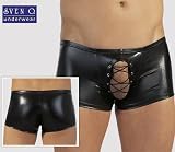 Lingerie Sexy Homme : Boxer noir effet mouille avec lacage Taille L