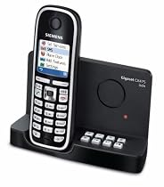 Siemens Gigaset CX475 schnurloses ISDN-Telefon mit Farbdisplay und integriertem digitalen Anrufbeantworter, pianoschwarz
