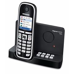 Siemens Gigaset CX475 schnurloses ISDN-Telefon mit Farbdisplay und integriertem digitalen Anrufbeantworter, pianoschwarz