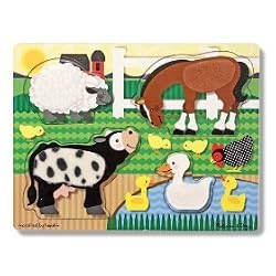 MELISSA & DOUG FARM TOUCH AND FEEL PUZZLE