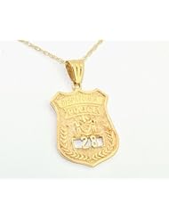 14K Yellow Gold Police Badge Charm
