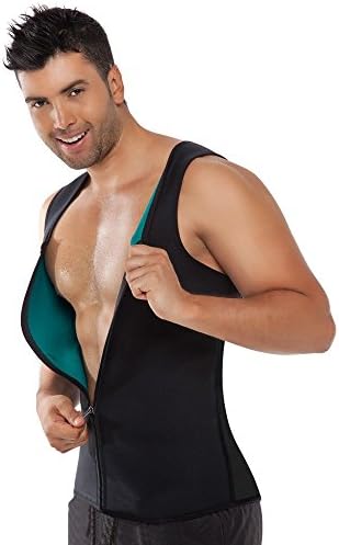GLGG Man's Neoprene Slimming Waist Body Shaper Tummy Trimmer Belt Corset Vest (5XL, Black)