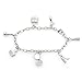 Sterling Silver Diamond Charm Bracelet
