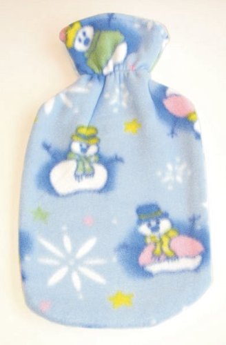 Fashy Snowman Fleece Covered Hot Water Bottle - Made in Fermany