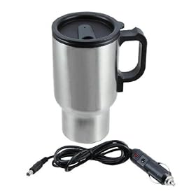 Heated 16 Oz Stainless Steel Travel Coffee Mug - Plug into 12-Volt Outlet to Keep Coffee... by Prime Travel