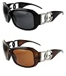2 pairs of DG Eyewear Designer Sunglasses Brown, Black frame