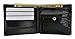 Marshal Wallet Eel Skin Soft Leather Bifold Credit Card Wallet with Coin Pouch (Black)