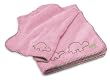 Ambajam Cuddle-Up Baby Blanket Set, Cotton Candy Pink/Green Trim