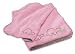Ambajam Cuddle-Up Baby Blanket Set, Cotton Candy Pink/Green Trim