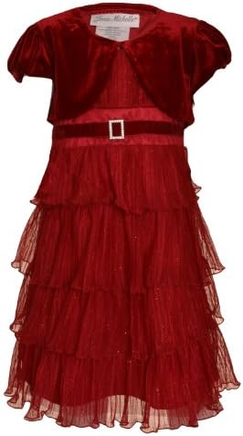 Jona Michelle Formal Empire Tiered Layer Dress Set (Red, 5)