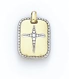 14K 2-TONE CROSS DOGTAG - GH17033