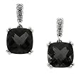 14K White Gold Onyx and Diamond Earrings