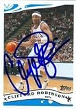 Clifford Robinson Autographed/Hand Signed Basketball Card (New Jersey Nets)
