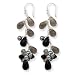 Sterling Silver Smoky/Jet Crystal & Cultured Peacock Pearl Earrings