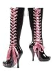 4.5 Inch Knee High Side Satin Lace Up Boot Women'S Size Shoe