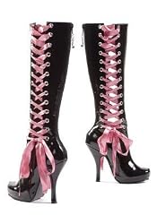 4.5 Inch Knee High Side Satin Lace Up Boot Women'S Size Shoe