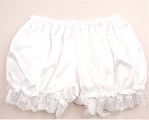 Dilefasion Womens Luxury Lace Satin Elastic Waist Bloomers Knicker Shorts