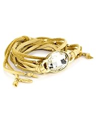 Ettika "Leather" Oval Crystal Stone Wrap Bracelet