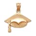 14K Gold Graduation Cap Charm College Grad Jewelry 20mm