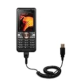Coiled USB Cable for the Sony Ericsson HBH-GV435 with Power Hot Sync and Charge capabilities - uses Gomadic TipExchange Technology