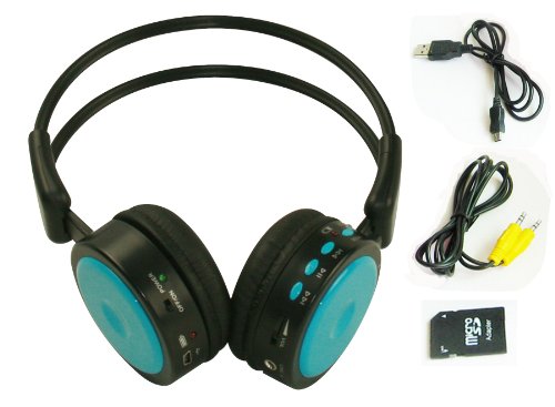 Wireless Stereo Headphone Headset FM SD TF FM Radio MP3 Player - Blue