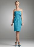David's Bridal Bridesmaid Dresses Strapless Lace Dress with Floral Embellishment Style F14166