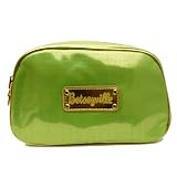 Betseyville by Betsey Johnson Large Cheetah Bomb Cosmetic Bag - Faux Metal Linen Green