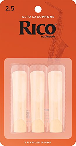 Rico Alto Sax Reeds, Strength 2.5, 3-pack