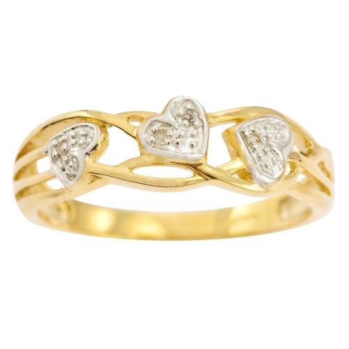 >Cheapest 9ct Yellow Gold Ladies’ Celtic Style Diamond Set Leaf and