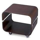 Adesso Contour Rolling End Table, Walnut