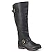 Brinley Co. Womens Regular and Wide-Calf Knee-High Studded Riding Boot