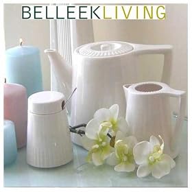 Belleek Lines Teapot, Sugar and Cream Set