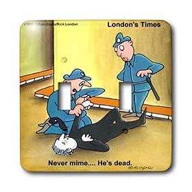 Londons Times Funny Music Cartoons - Mime Crime - Light Switch Covers - double toggle switch