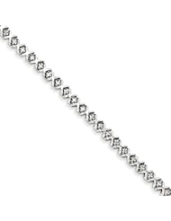 Genuine .925 Sterling Silver Diamond X Bracelet 6.3 Grams . 100% Satisfaction Guaranteed.