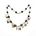 Fashion Gold Metal Chunky Stone Necklace with Genuine Amethyst Crystal Stone and Genuine Purple, Clear, Yellow, Burgandy Faceted Stone Beads