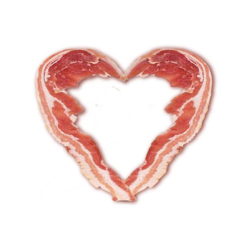 Bacon Lovers Large Heart Temporary Tattoo Pack